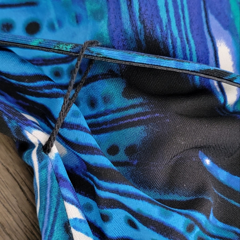 Cache Blue 💙 Purple 💜 Sleeveless Belted Stretch Teresy Bodycon Dress, Size M - Picture 12 of 14